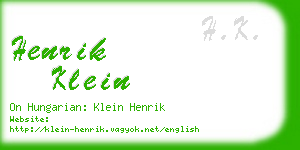 henrik klein business card